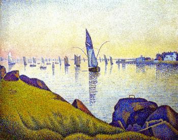 (image for) Handmade oil painting Copy paintings of famous artists Paul Signac paintings, Evening Calm, Concarnea